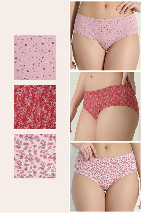 Zivame Regular Rise Full Coverage Hipster Panty (Pack of 3) - Multicolor — image 2